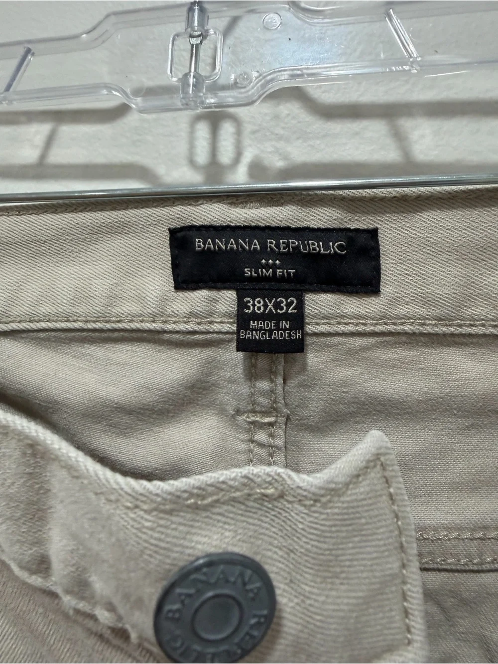 Banana Republic Slim Fit Beige Denim Jeans Men’s Stretch Cotton Pants 38x32